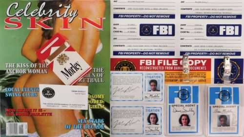Lot 1103 - The X-Files collection of FBI identification cards, Celebrity Skin magazine, Morley cigarettes & more.