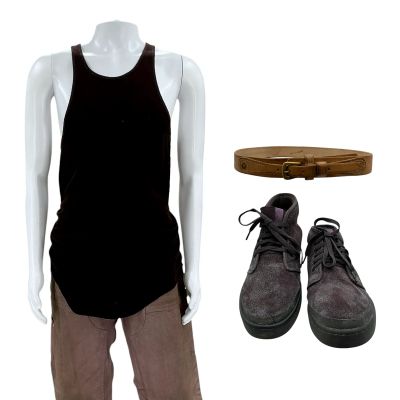 The Wrecking Crew Jonny Hale Screen Worn Stunt Double Singlet, Pants, Belt & Sneakers Ch 9 Sc Multiple | VIP Fan Auctions