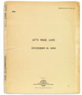 Lot 1079 - A shooting final script of Let‘s Make Love