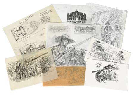 Lot 206 - A group of production art for The Alamo