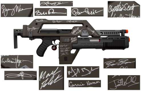 ’’Aliens’’ Cast Signed M41A Pulse Rifle -- Signed by 12 Key Cast Members Including Sigourney Weaver and Bill Paxton | Nate Sanders