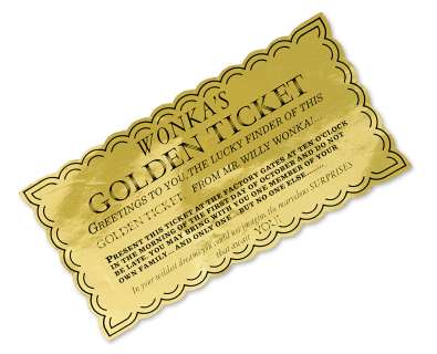 A Golden Ticket from Willy Wonka & the Chocolate Factory | Bonhams