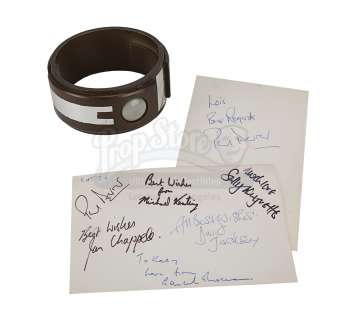 BLAKES 7 (TV SERIES, 1978-1981) - Lot 129 - Liberator Teleport Bracelet and Two Autographed Promotional Stills