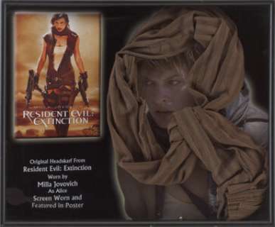Milla Jovovich Resident Evil: Extinction Costume Scarf Framed Display.... | Heritage