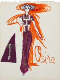 Lee Meriwether "Losira" Costume Sketch by William Ware Theiss for the Episode: "That Which Survives" from Star Trek: The Original Series (Paramount TV, 1966-1969).