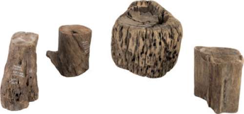 Group of (4) Tribal Council Wooden Seats from Survivor: All-Stars | Heritage