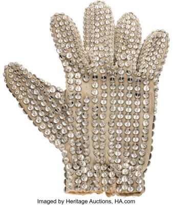 Michael Jackson Stage Worn Bill Whitten Glove from "Victory" Tour (August 26, 1984).