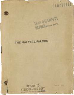 The Maltese Falcon (Warner Bros., 1941), Typed-Carbon Early Draft Temporary Script by John Huston. | Heritage