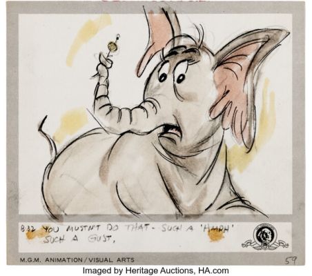 Dr. Seuss’ Horton Hears a Who! Studio-Used Storyboard Drawing of Horton by Bob Ogle (MGM, 1970). | Heritage