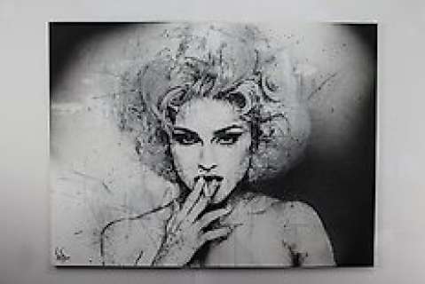 Vincent Mink-Voque - Handpainted portrait of the legendary singer & actress "Madonna" - signed by artist | Catawiki