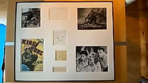 King Kong | King Kong - 1933 - Framed Display with 4 vintage signed cards - Merian C. Cooper, Fay Wray, Bruce Cabot & Robert | Catawiki