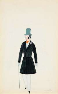 Mary Grant costume sketch for Vincent Price from Up in Central Park | Profiles in History