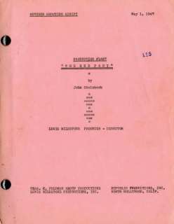 The Red Pony shooting script including archive of production material from John Steinbeck’s agent | Profiles in History