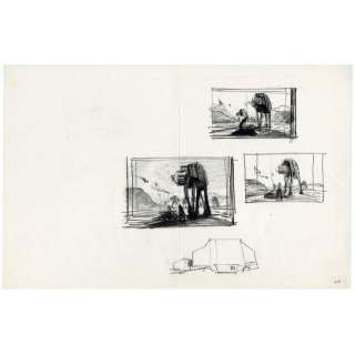 Star Wars: The Empire Strikes Back (1980) - Lot 403 - Hand-Drawn Ralph McQuarrie Imperial Walker Thumbnail Sketches