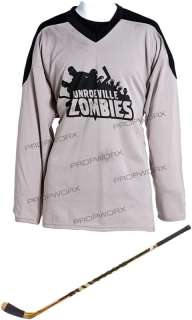 Lot 253 - Zack‘s "Monroeville Zombies" Jersey and Hockey Sti