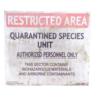 Jurassic Park III (2001) - Lot 882 - InGen Industries "Quarantined Species Unit" Sign