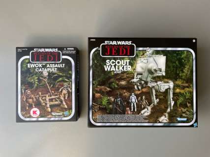 Hasbro - Figure - Star Wars/Vintage Collection - Lot of 2/duo offer - Ewok Assault Catapult Set and Scout Walker (Kmart exclusives) (2) - Plastic | Catawiki