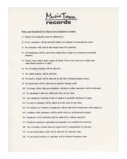 "Empire Records" Employee Rules | Planet Hollywood Vault