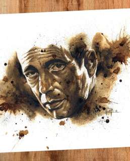 Juapi - Humphrey Bogart - Original Coffee Painting - Hand Signed - Coffee Art | Catawiki