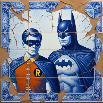 Luc Best - "Batman & Robin", 46 x 46 cm, gerahmt | Catawiki