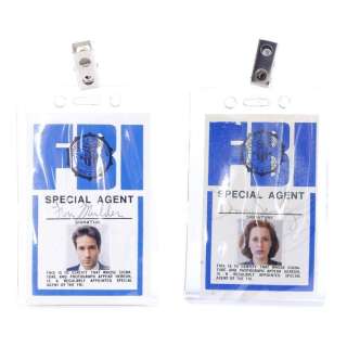 THE X-FILES (1993-2018) - Lot 442 - David Duchovy and Gillian Anderson-autographed Fox Mulder and Dana Scully FBI Badges