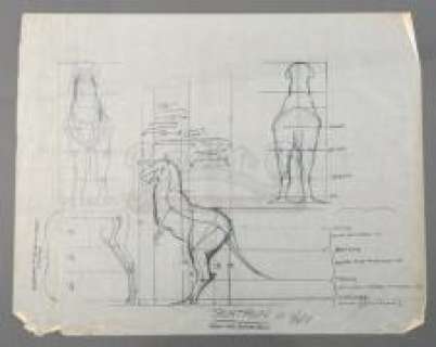STAR WARS: EPISODE V – THE EMPIRE STRIKES BACK - Lot 281 - Phil Tippett’s Hand-Drawn Tauntaun Design Mod Breakdown By Phil Tippett