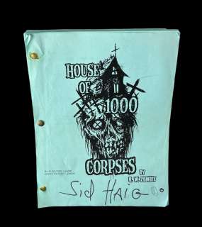 House of thousand corpses movie script, Rob Zombie | Los Angeles Estate Auction