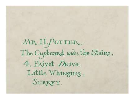 A Harry Potter Hogwarts Invitation Prop Envelope. | Van Eaton Galleries