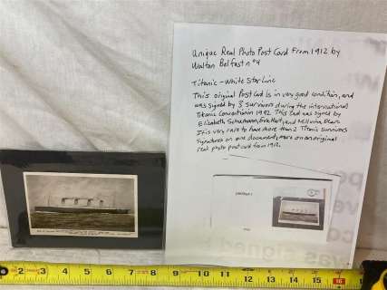 1912 "Titanic Walton Belfast #4 White Star Line" Postcard Signed By 3 | misc / divers