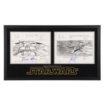 Star Wars: a New Hope | Pair of Original Production Storyboards Autographed by Dennis Muren and John Dykstra | Propstore (Buy Now)