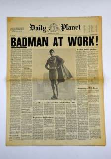 Superman II (1980) Daily Planet ’Badman At Work’ Newspaper. Printed on newspaper stock, it consists… | Ewbank’s