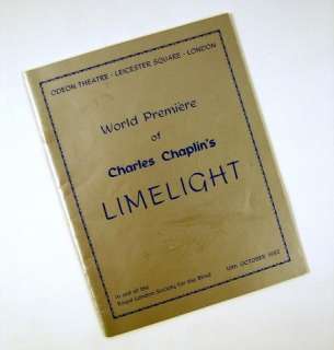Limelight Original World Premiere Program & Chaplin Signature | Premiere Props