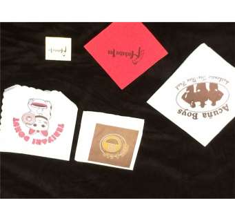 Jackie Brown prop lot of four napkins used in production from the film as well as pack of matches fr | Piece of the Past