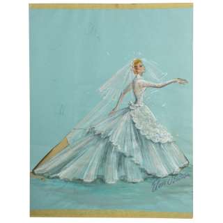 I Love Lucy - Lot 63 - Elois Jenssen Wedding Dress Costume Sketch for Lucille Ball as "Susan Vega" in Forever Darling