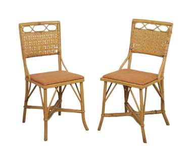 Lot 1056 - Casablanca | Rick‘s Cafe Bamboo and Rattan Chairs with DVD