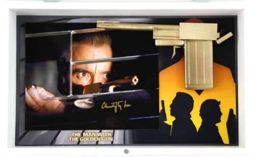 James Bond The Man With The Golden Gun (1974) replica golden gun in framed display with a… | Ewbank’s