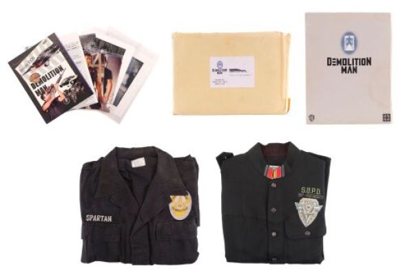 DEMOLITION MAN (1993) - Lot #632 : Detective John Spartan‘s (Sylvester Stallone) Past and Future Uniform Shirts with Script and Paperwork