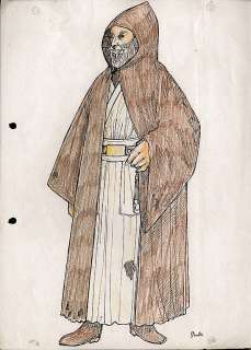Lot 1548 - "Darth Vader" and "Obi-Wan Kenobi" production Xerox costume designs.