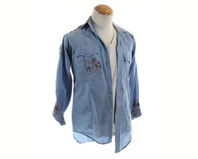 Under the Dome | Junior’s V-Neck & Sheriff Shirt with Bullet Hole | ScreenBid