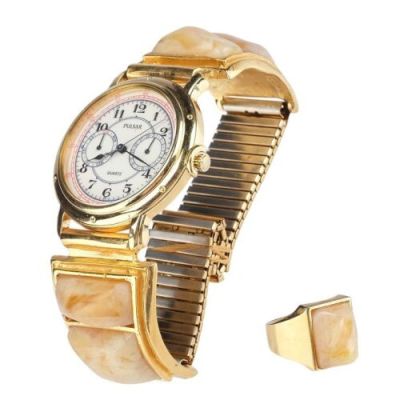 JURASSIC PARK (1993) - Lot #194 : John Hammond‘s (Richard Attenborough) Pulsar V336-7040 Watch and Stone Ring