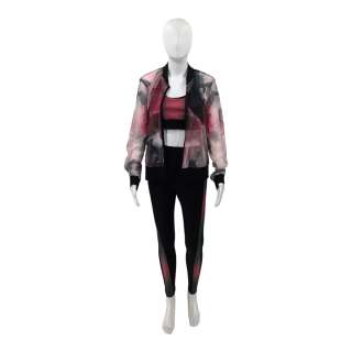 Lot #179: Heels Jen Lussier Emmy Raver-Lampman Screen Worn Mesh Jacket, Yoga Pants & Burnout Sports Bra Ch 1 Sc 5 Ep 208