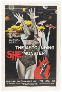 THE ASTOUNDING SHE MONSTER LINEN-MOUNTED ONE-SHEET MOVIE POSTER. | Hake’s