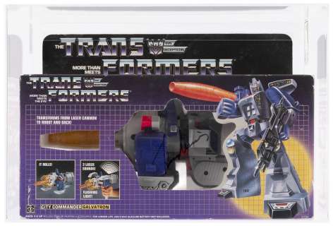 TRANSFORMERS (1986) SERIES 3 - GALVATRON AFA 75 Q-EX+/NM (SIGNED BY LEONARD NIMOY). | Hake’s