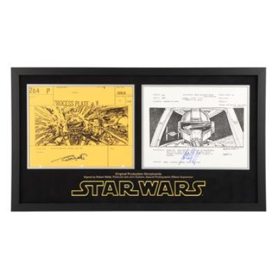 Star Wars: a New Hope | Pair of Original Production Storyboards Autographed by Robert Watts and John Dykstra | Propstore (Buy Now)