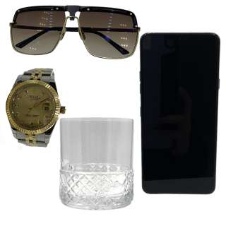 Road House Ben Brandt Screen Used Sunglasses, Watch, Whiskey Glass & LG G7 Phone | VIP Fan Auctions