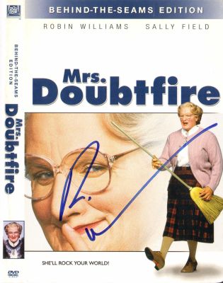 Robin Williams as Daniel Hillard / Mrs. Doubtfire in Mrs. Doubtfire Signed DVD Cover | SWAU