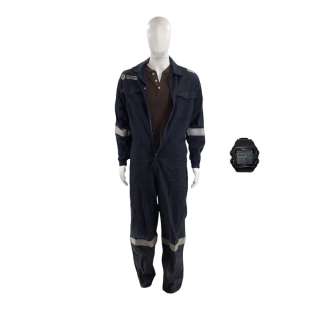 Novocaine Andre (Conrad Kemp) Screen Worn Henley Style Shirt, Mechanic Jumpsuit & Watch Ch 2 | VIP Fan Auctions