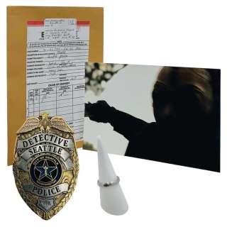 Heart Eyes Detective Jeanine Shaw (Jordana Brewster) Screen Used Ring, Badge & Evidence Files W/ Photo | VIP Fan Auctions
