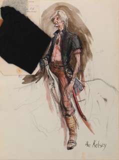 Lot 361 - Joseph Wiseman ‘Abe Kelsey‘ costume sketch by Dorothy Jeakins for The Unforgiven.