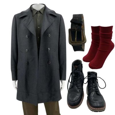 Play Dirty Kincaid Screen Worn Coat, Button-Up Shirt, Pants, Belt, Socks & Boots Ch 2 Sc Multiple | VIP Fan Auctions